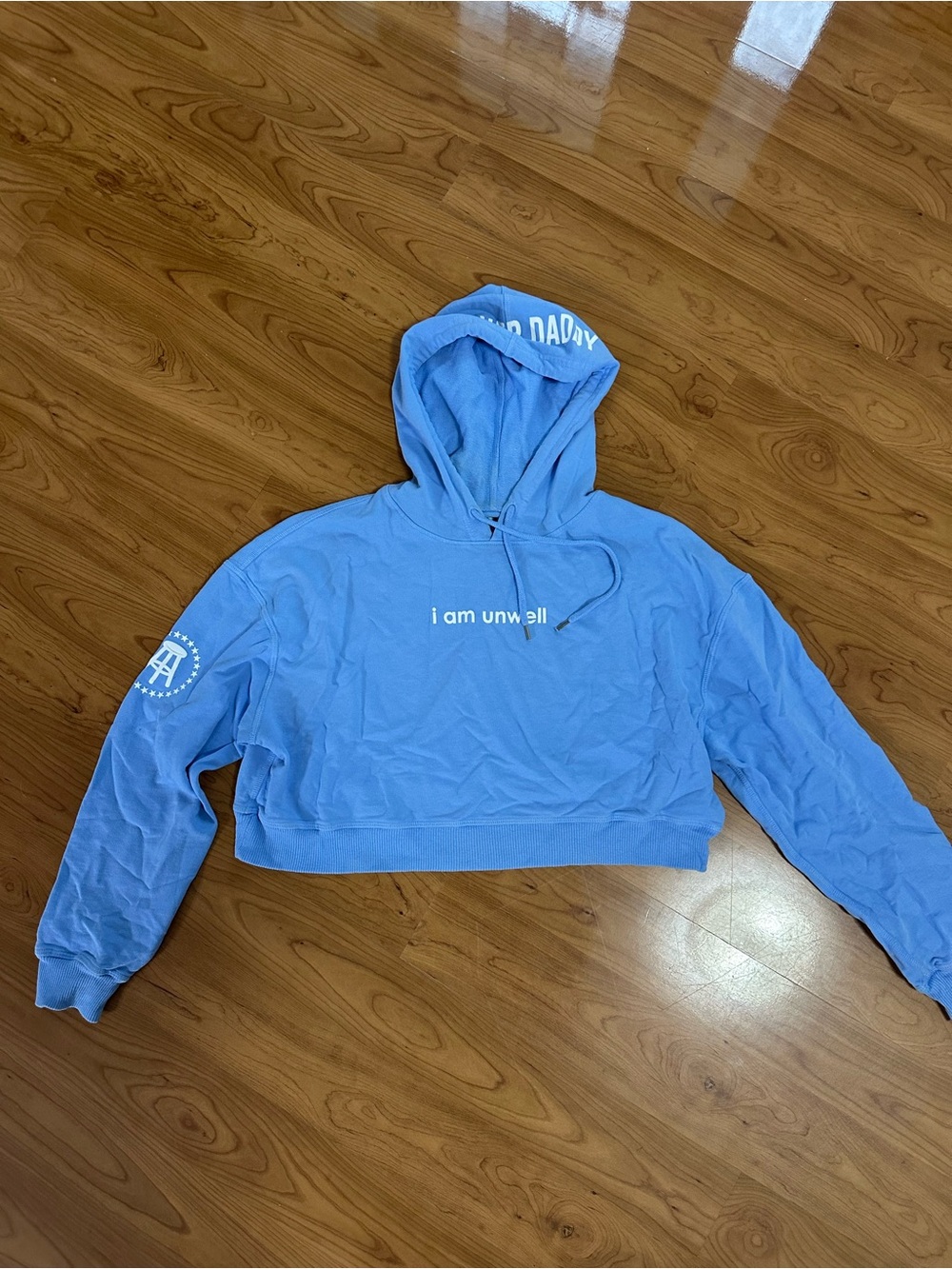 Call Her Daddy Blue Cropped Hoodie
